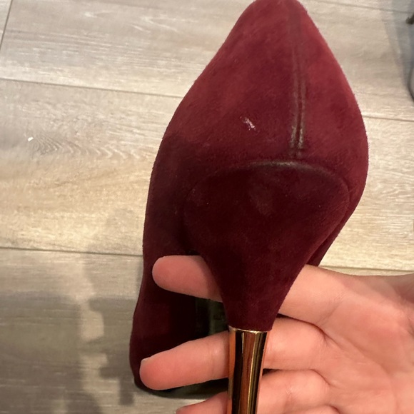 Prada Burgundy Suede Heels - Picture 6 of 6